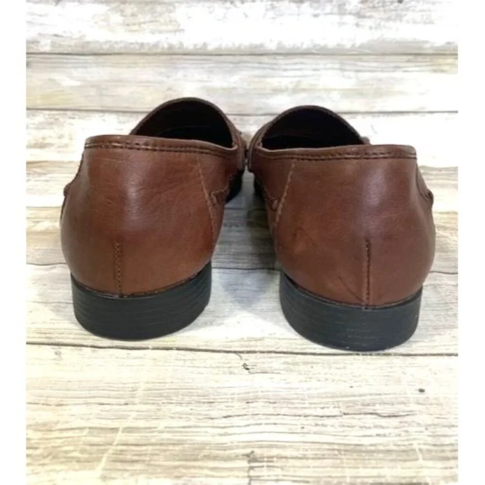 Giorgio Brutini Men's Weaver Brown Leather‎ Loafers with Kilti Tassels Size 9M
